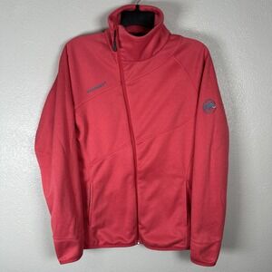 Mammut Borah Jacket Womens Small Fleece Polartec Thermal Asymmetrical Zip Pink